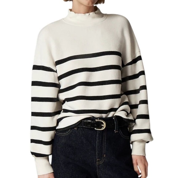 J. Crew Sweaters - J.Crew Heritage Terry Mockneck Sweatshirt | Striped | Size S